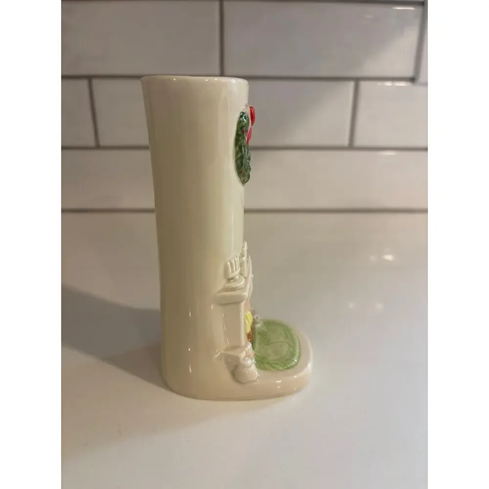 Vintage Gibson Greeting Cards, Inc. Ceramic Christmas Chimney Bud Vase